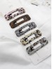 Leopard Print Hair Clips (5pcs)